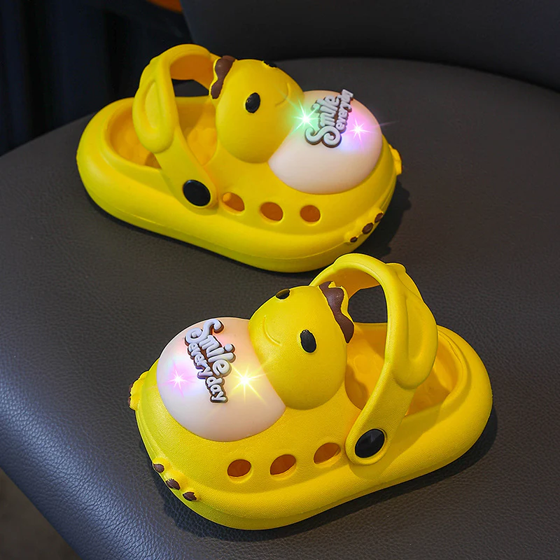 Cool and Bright LED Anti-slip Cartoon Children's Two-piece Slip-on Sandals - Image 4
