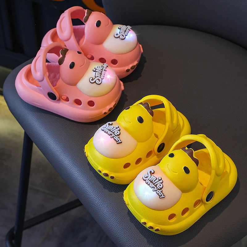 Cool and Bright LED Anti-slip Cartoon Children's Two-piece Slip-on Sandals - Image 5
