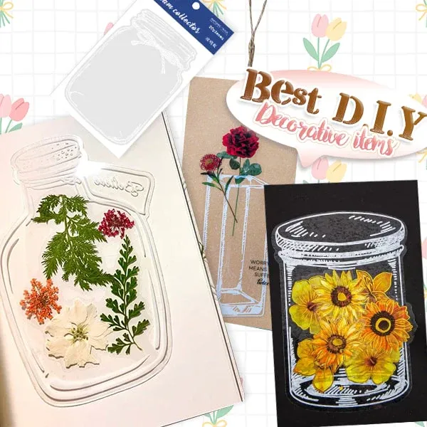 Easy-press Dried Flower Bookmark Sticker Set (20pcs) - Image 4