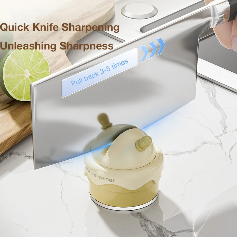 Ice Cream Suction Cup Knife Sharpener, Kitchen Tool for Sharpening Knives and Scissors at Home - Image 3