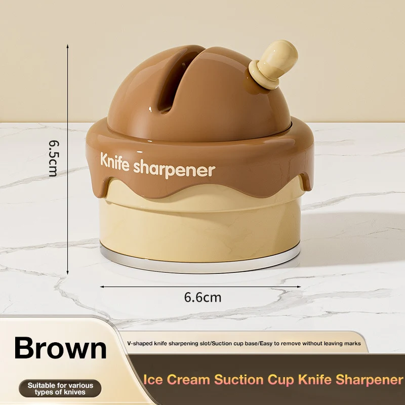 Ice Cream Suction Cup Knife Sharpener, Kitchen Tool for Sharpening Knives and Scissors at Home - Image 6