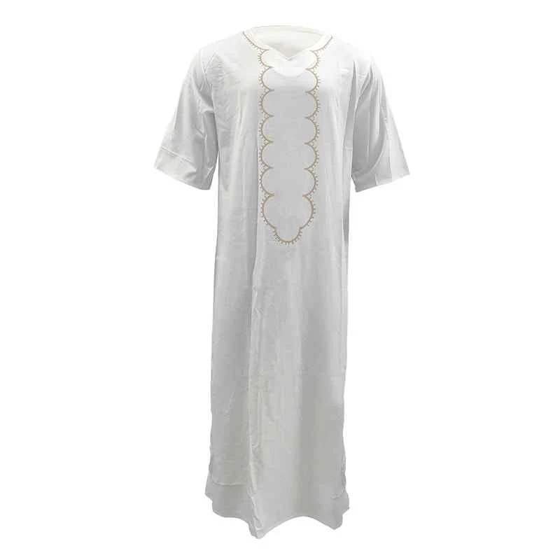 Men's Loose V-Neck Short Sleeve Long Robe - Image 5