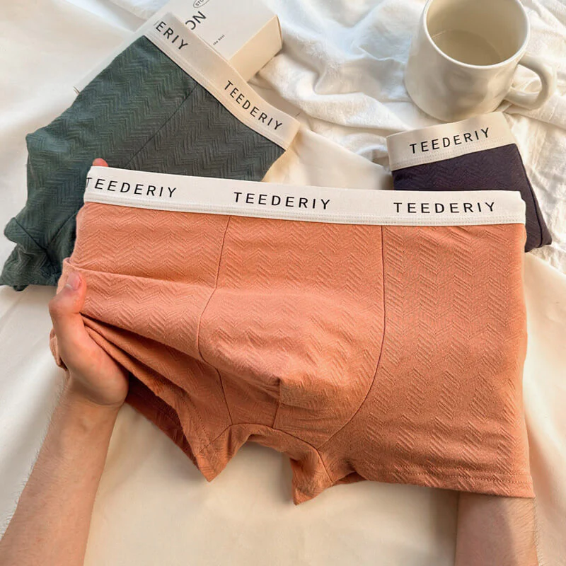 Men's Pure Cotton Breathable Comfortable Solid Color Boxers - Image 3