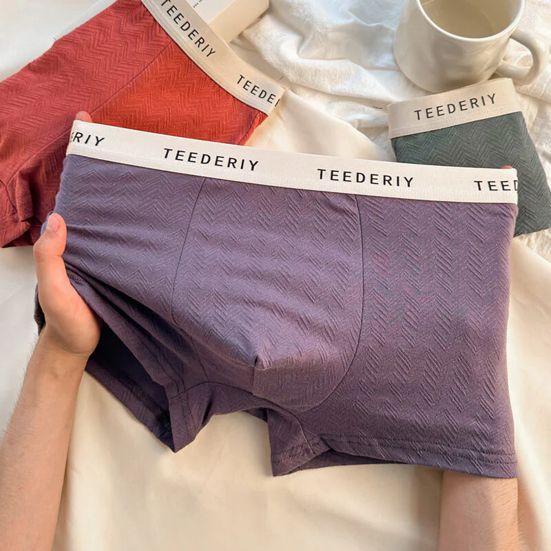 Men's Pure Cotton Breathable Comfortable Solid Color Boxers - Image 5
