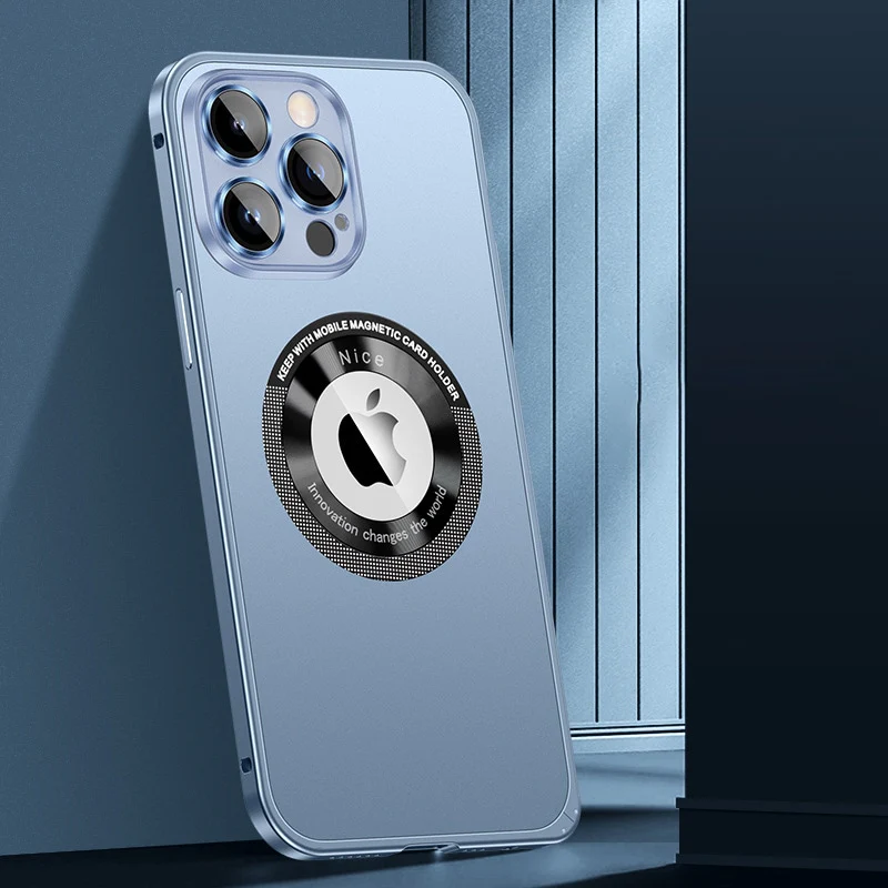 Metal Frame Hollow Magnetic Mobile Phone Case - Image 3