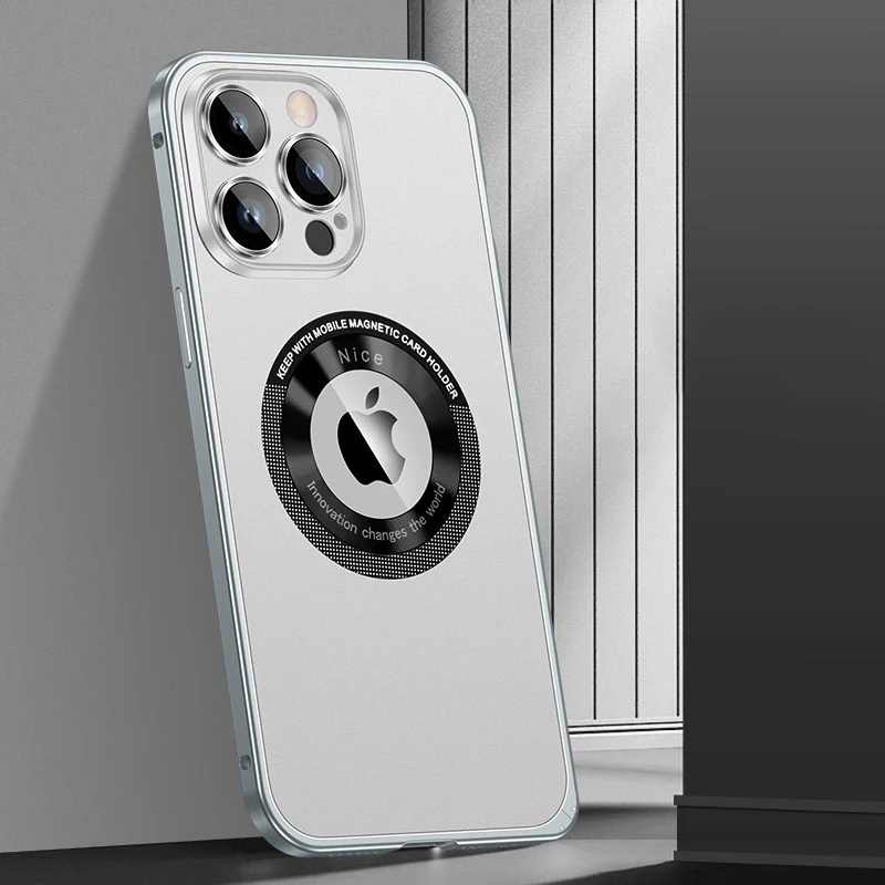 Metal Frame Hollow Magnetic Mobile Phone Case - Image 4