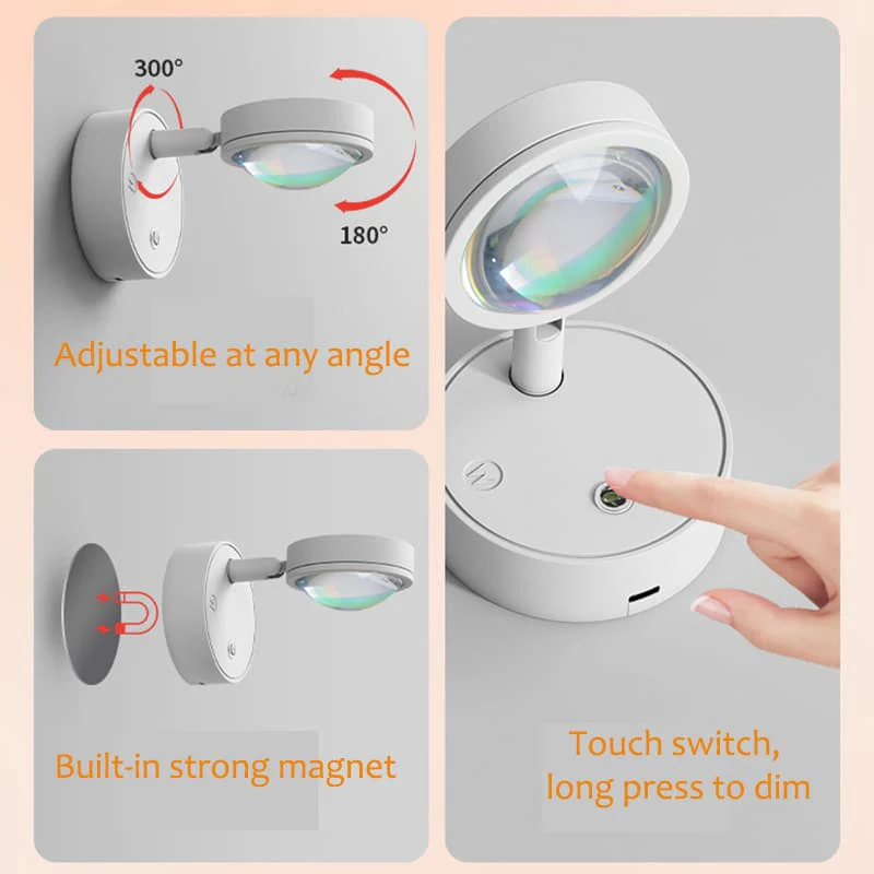 Rechargeable Wireless Wall Lamp – Sunset Ambient LED Light for Bedroom, Living Room, and Decorative Background Wall - Image 5