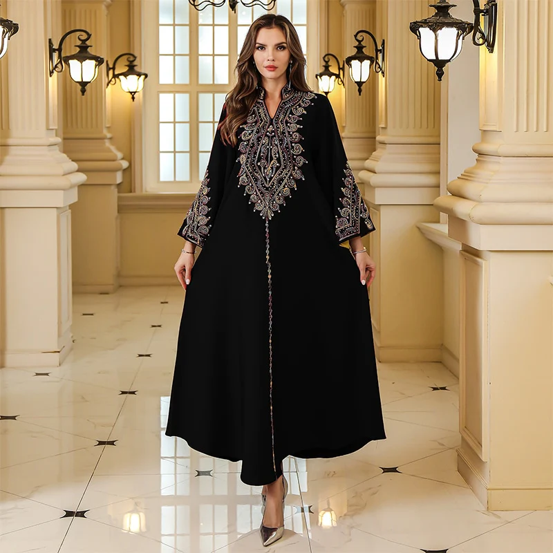 Rope Embroidered Abaya Dress | Women's Elegant Maxi Dress - Image 5