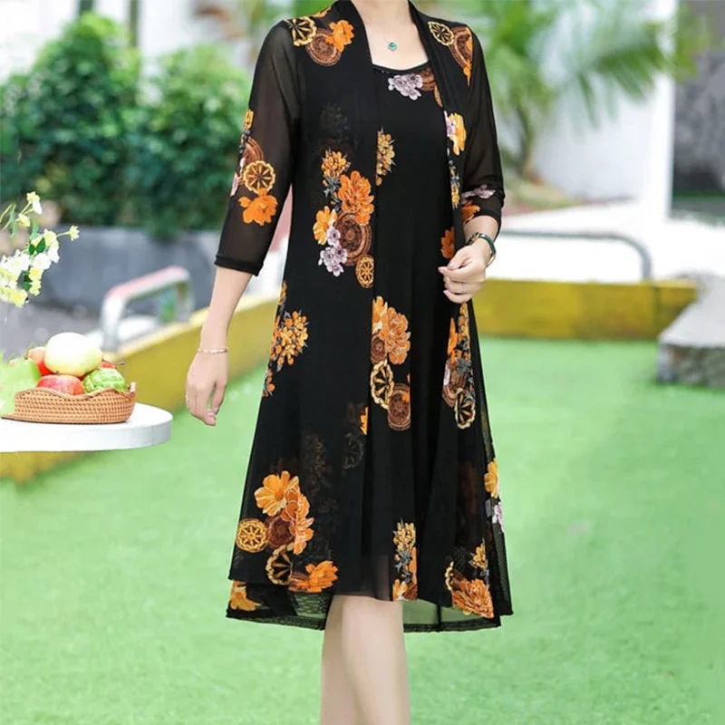 Womens Floral Print Dress Set - Image 4