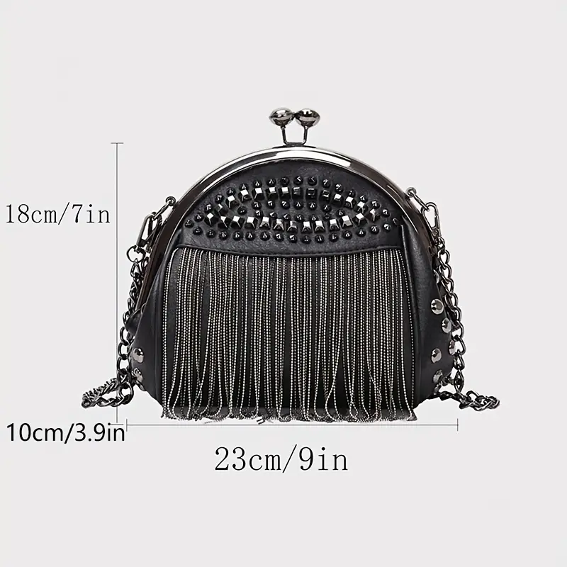 Women's Fringe Chain Retro Shell Bag - Image 5