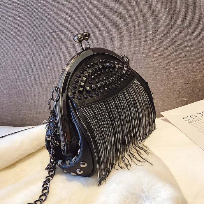 Women's Fringe Chain Retro Shell Bag - Image 6