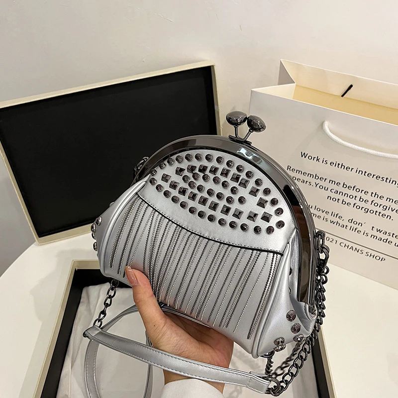 Women's Fringe Chain Retro Shell Bag - Image 7