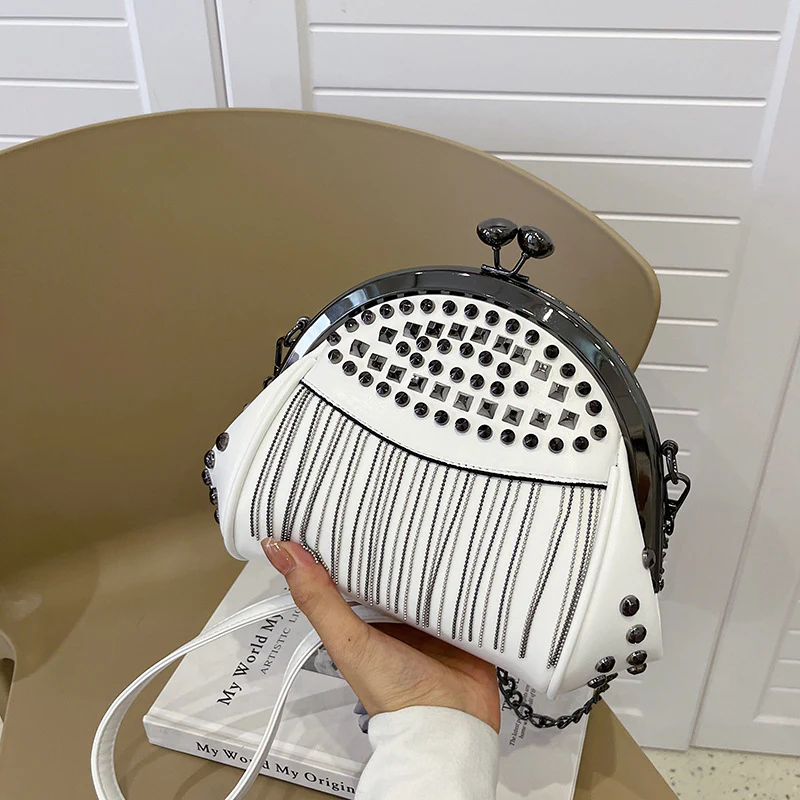 Women's Fringe Chain Retro Shell Bag - Image 8